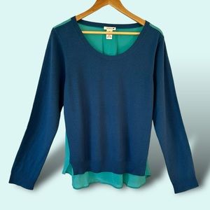 Sundance Blue and Green Crew Neck Sweater